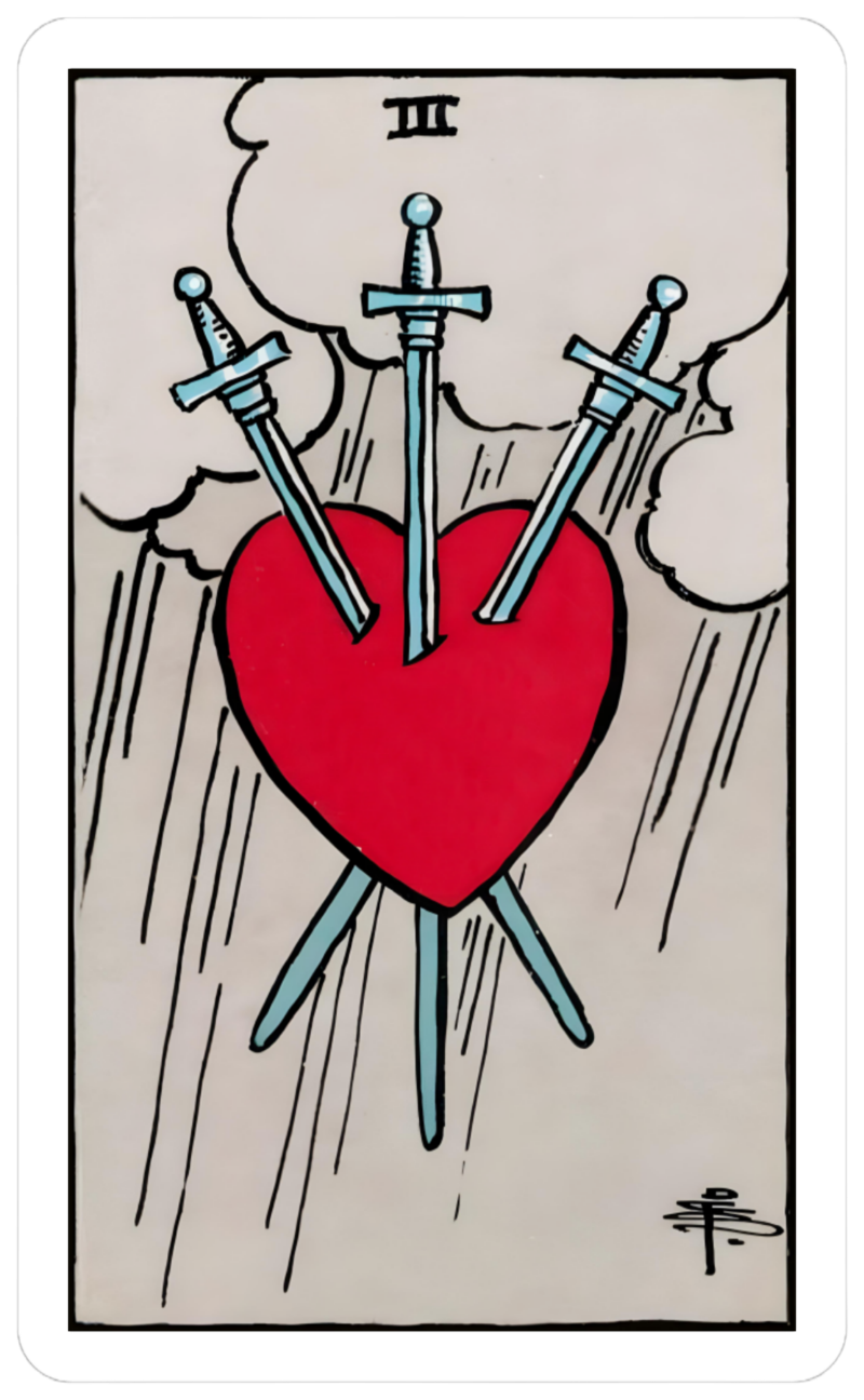 3 swords card